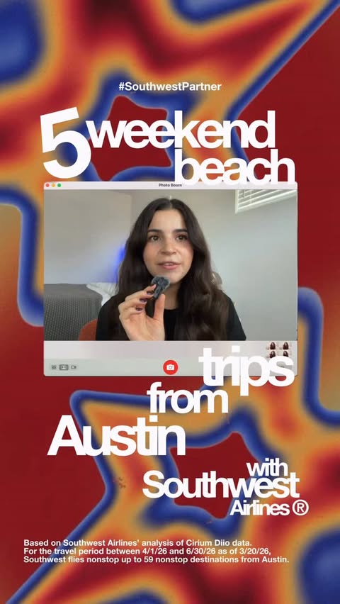 Instagram post by @pauulinaperez for Southwest Airlines. Caption reads: if you can’t handle the Austin heat, @southwestair....