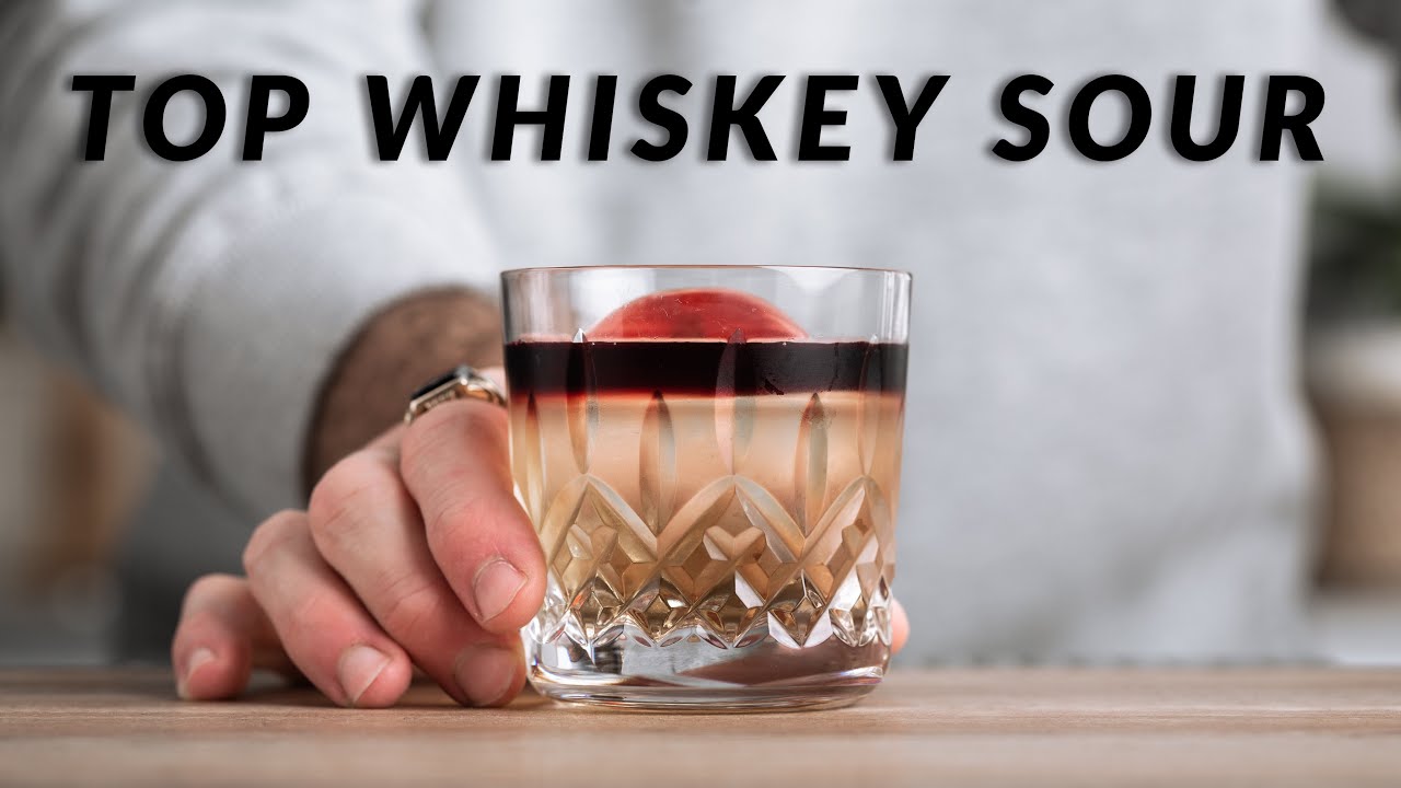 YouTube post by @TrufflesOnTheRocks for KLARIS. Caption reads: CLARIFIED NY SOUR + 2 more of my fav cocktails.