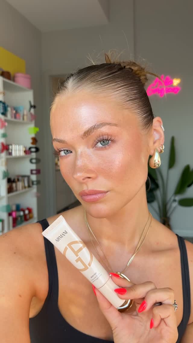 Instagram post by @kayla.ryan1 for Armani beauty. Caption reads: Talk about the best of both worlds🤭 The NEW....