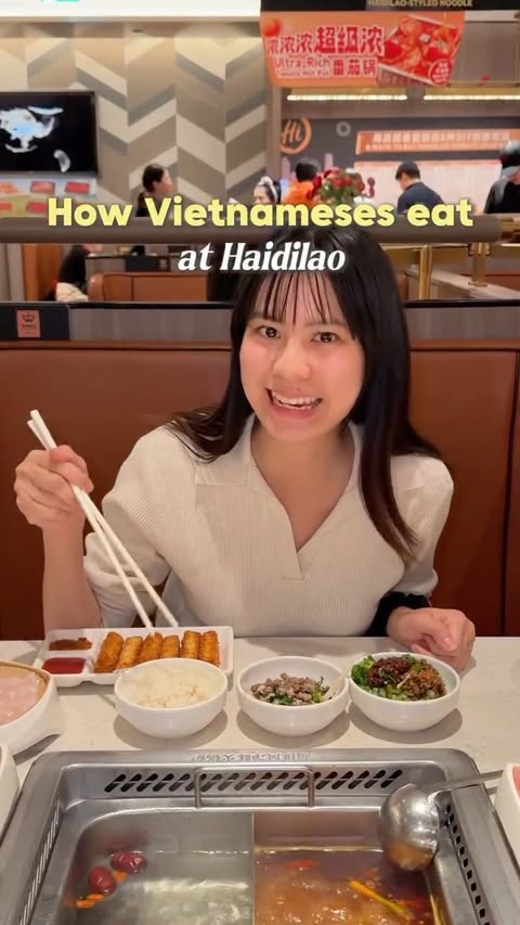 Instagram post by @vylovesfood_ for Haidilao US. Caption reads: Try these Vietnameses recipe at Haidilao next time....