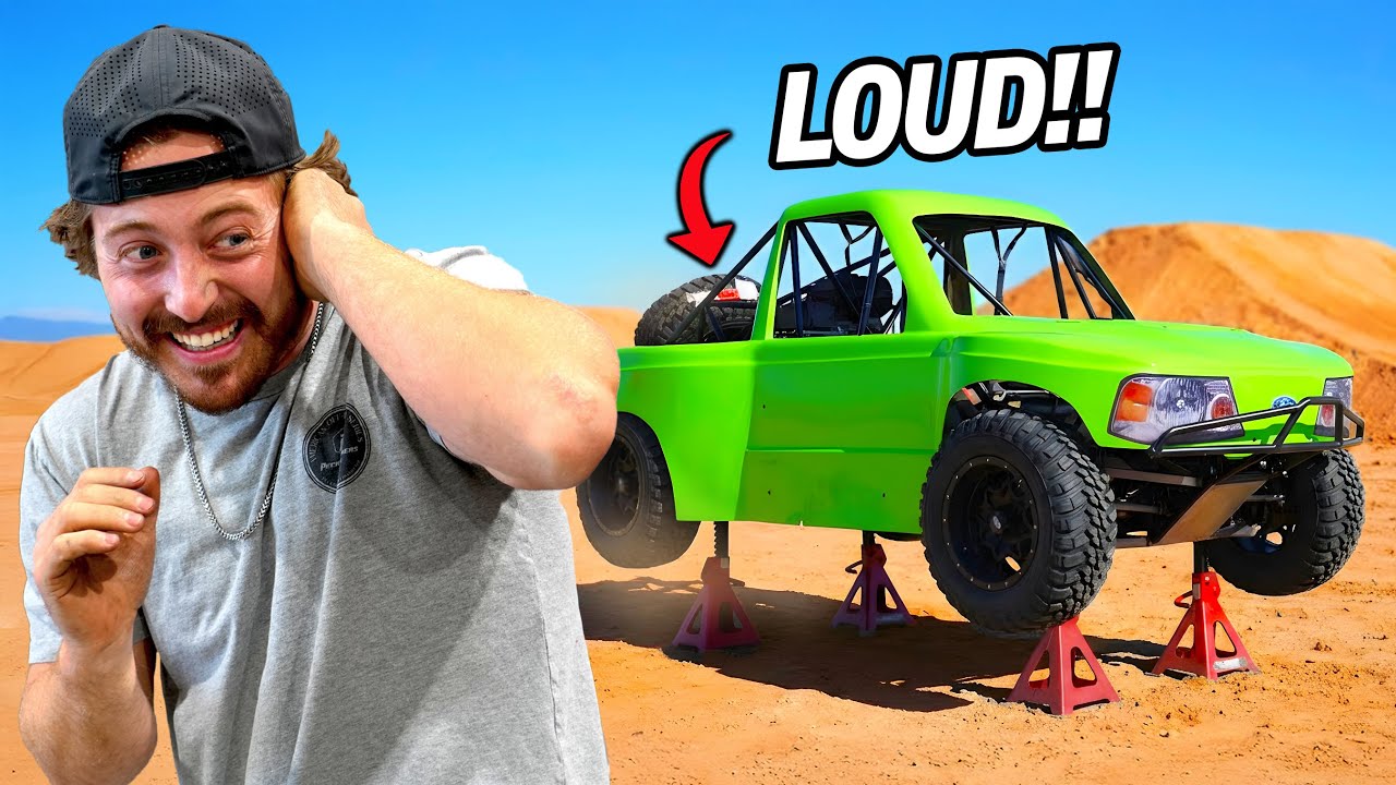 YouTube post by @PeckBrothers for Soft Minky Blanket. Caption reads: We Tried STARTING Our 200HP Mini Trophy Truck.