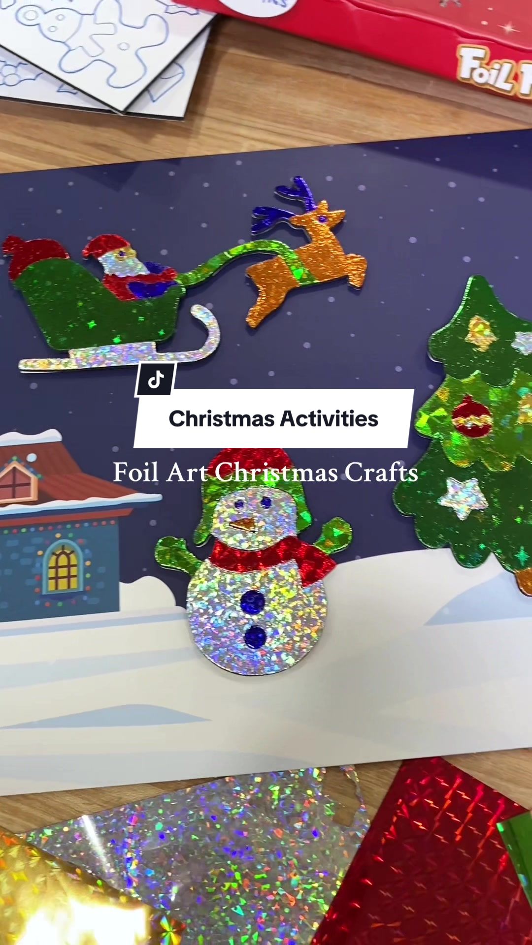 TikTok post by @life.with.little.ones for Skillmatics. Caption reads: Foil Fun is an all time favorite craft for my....