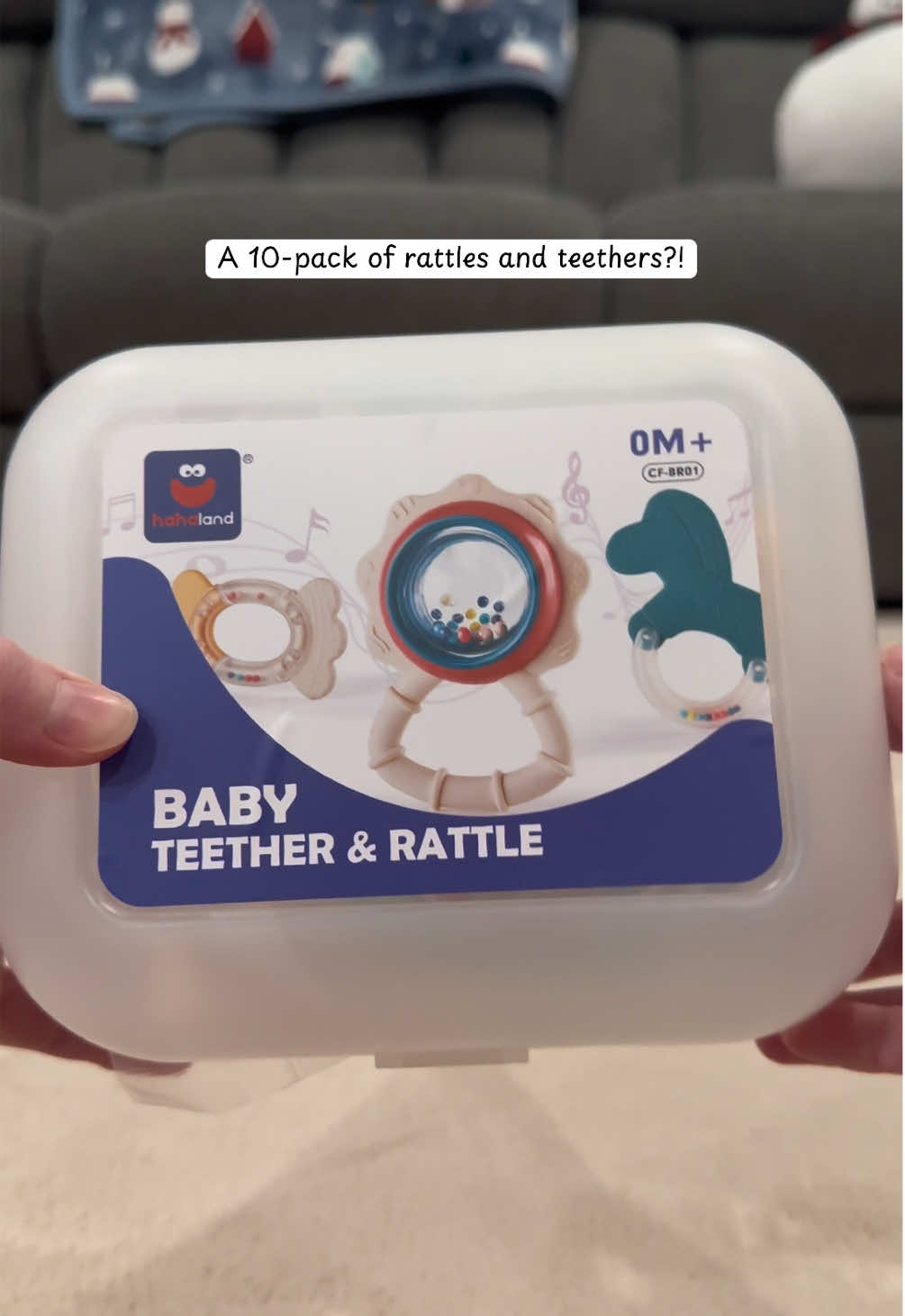 TikTok post by @kinseyyy.a for Hahaland. Caption reads: If you have a baby that is teething or will be....