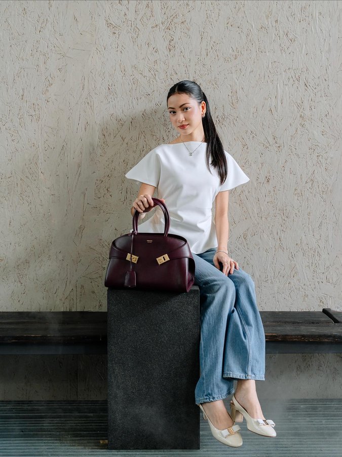 Instagram post by @imanopie for FERRAGAMO. Caption reads: Some mornings move fast, others unfold slowly.....