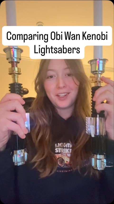 Instagram post by @_pixelette_ for NSabers. Caption reads: NSabers lightsaber vs a lightsaber I bought [...].