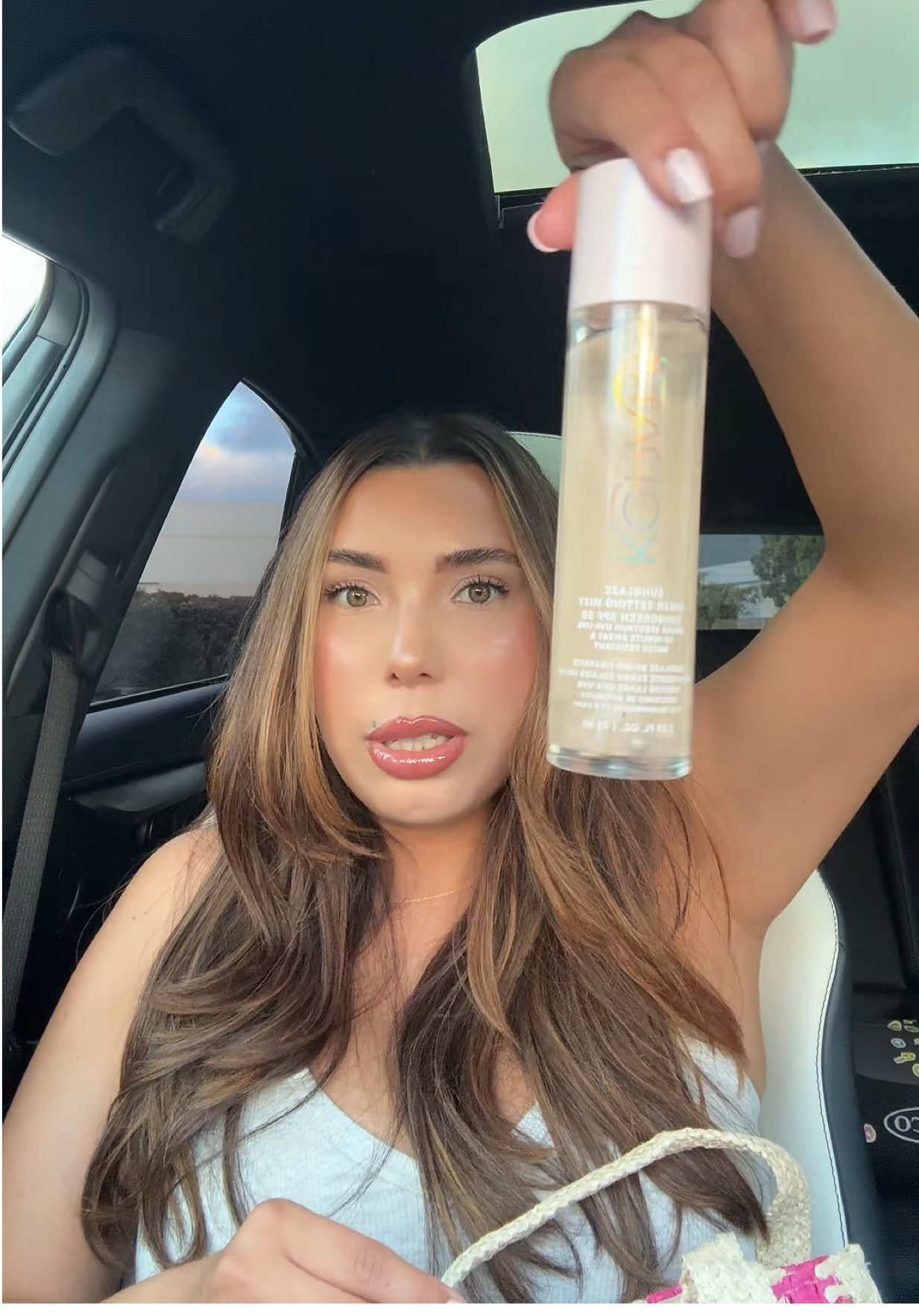TikTok post by @crystalllara for Kopari Beauty. Caption reads: [...] a must have sunscreen ✨💗@Kopari Beauty #spf....