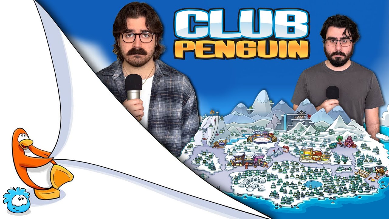 YouTube post by @Burback for TechCrunch. Caption reads: Club Penguin: Gone But Not Forgotten.