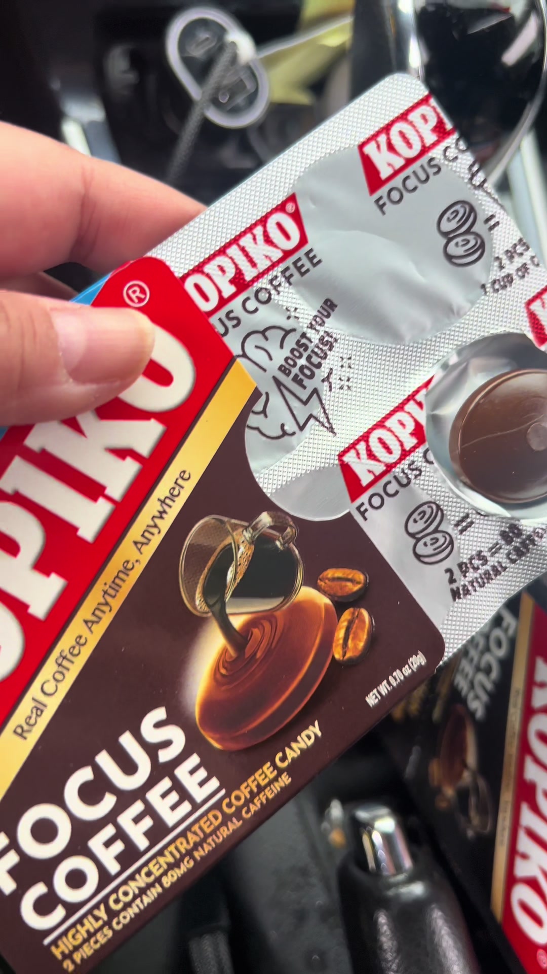 TikTok post by @jazminesvlogandshop for Kopiko USA. Caption reads: Coffee on the go on sale today @Kopiko US #coffee....