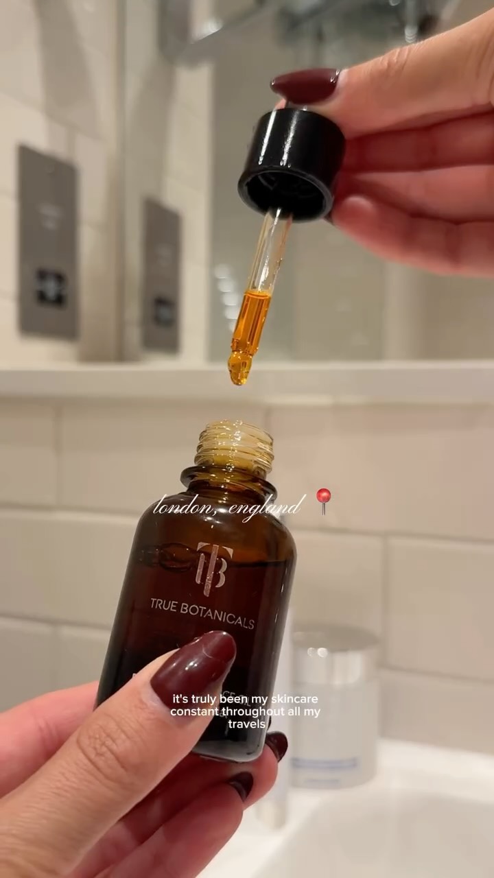 Instagram post by @micjanee for true Botanicals. Caption reads: Different cities, different time zones, same glow,....