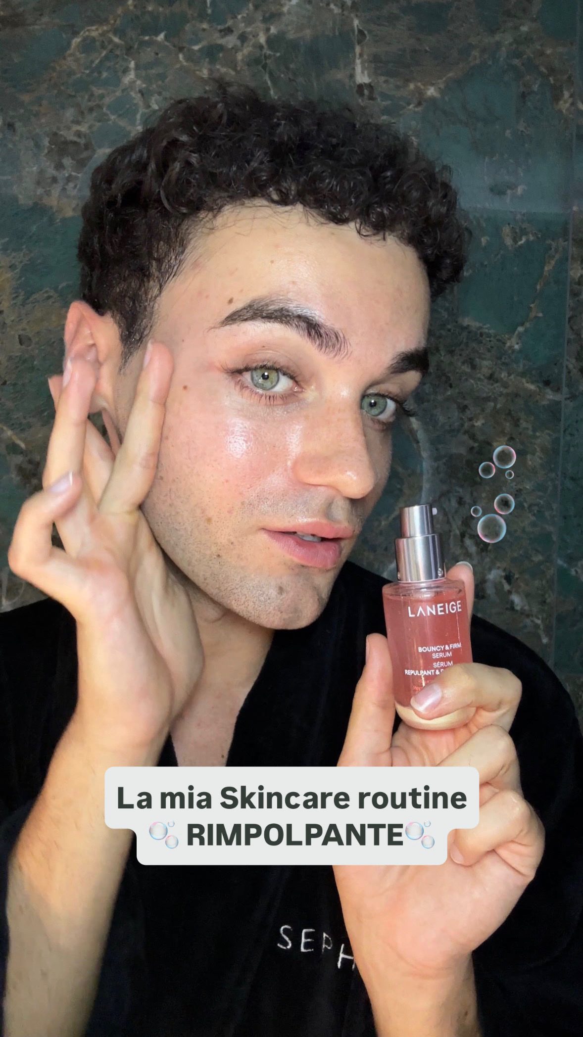 Instagram post by @christian_manzoni_ for LANEIGE. Caption reads: Rilassatevi con me 🛁🫧
Oggi vi mostro l’ultimo....