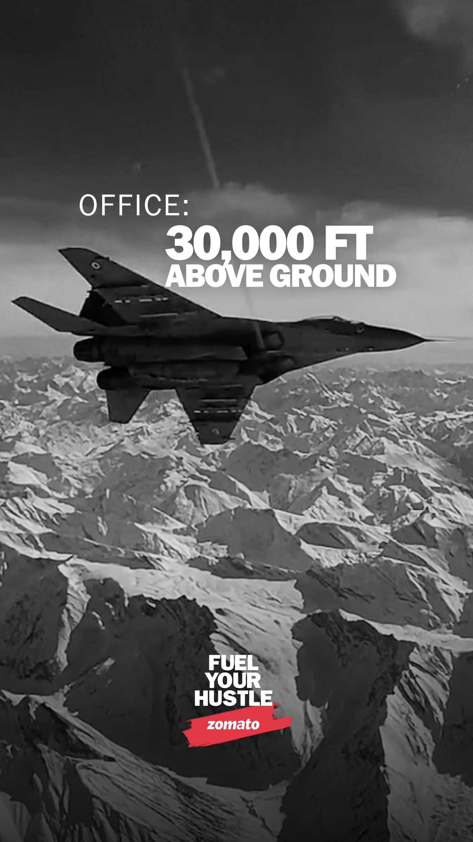 Instagram post by @careeriniaf for Zomato. Caption reads: Altitude tests limits. Attitude breaks them.....