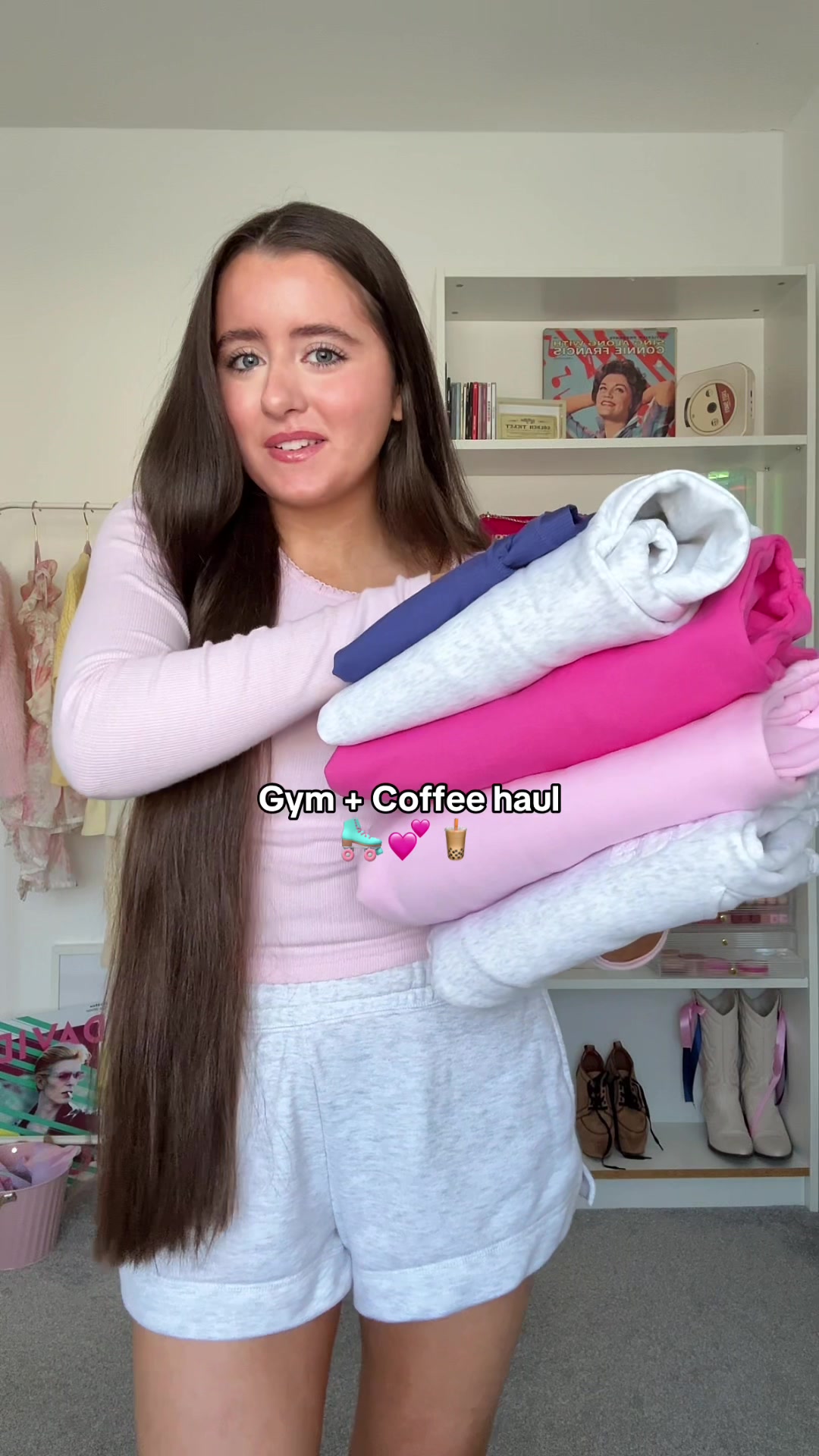 TikTok post by @aussie_wannabes for Gym+Coffee. Caption reads: Huge gym + coffee haul!💕🛼i cannot WAIT to wear....