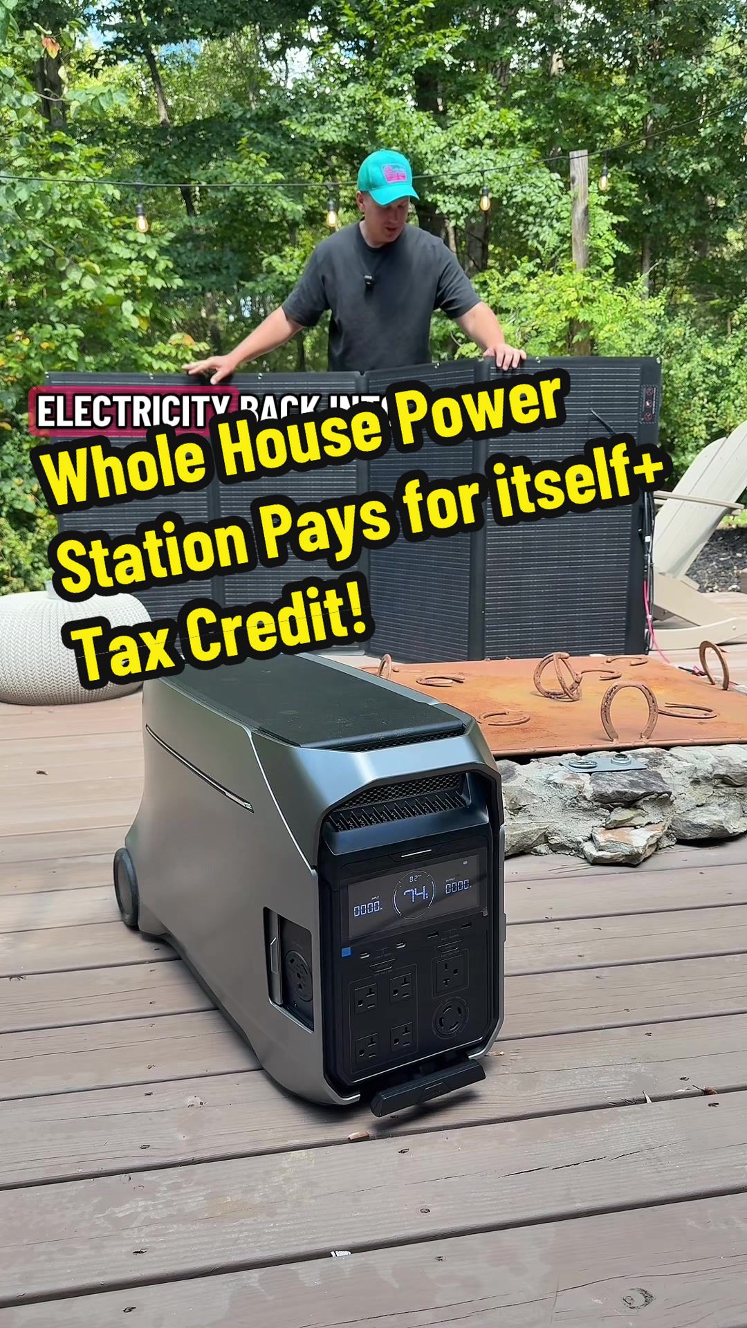 TikTok post by @how_to_dad for EcoFlow. Caption reads: The Ecoflow Delta pro 3 quite literally [...].