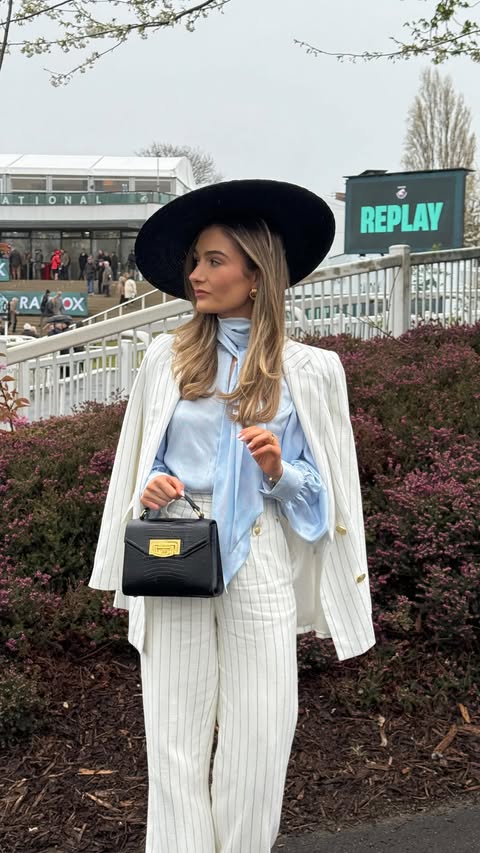 Instagram post by @lilyisabellaclark for Holland Cooper. Caption reads: [...] spring for a day at the races with....