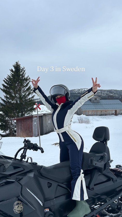 Instagram post by @baywhittaker for Estrid. Caption reads: Day 3 in Sweden ❄️ thank you @heyestrid for all....