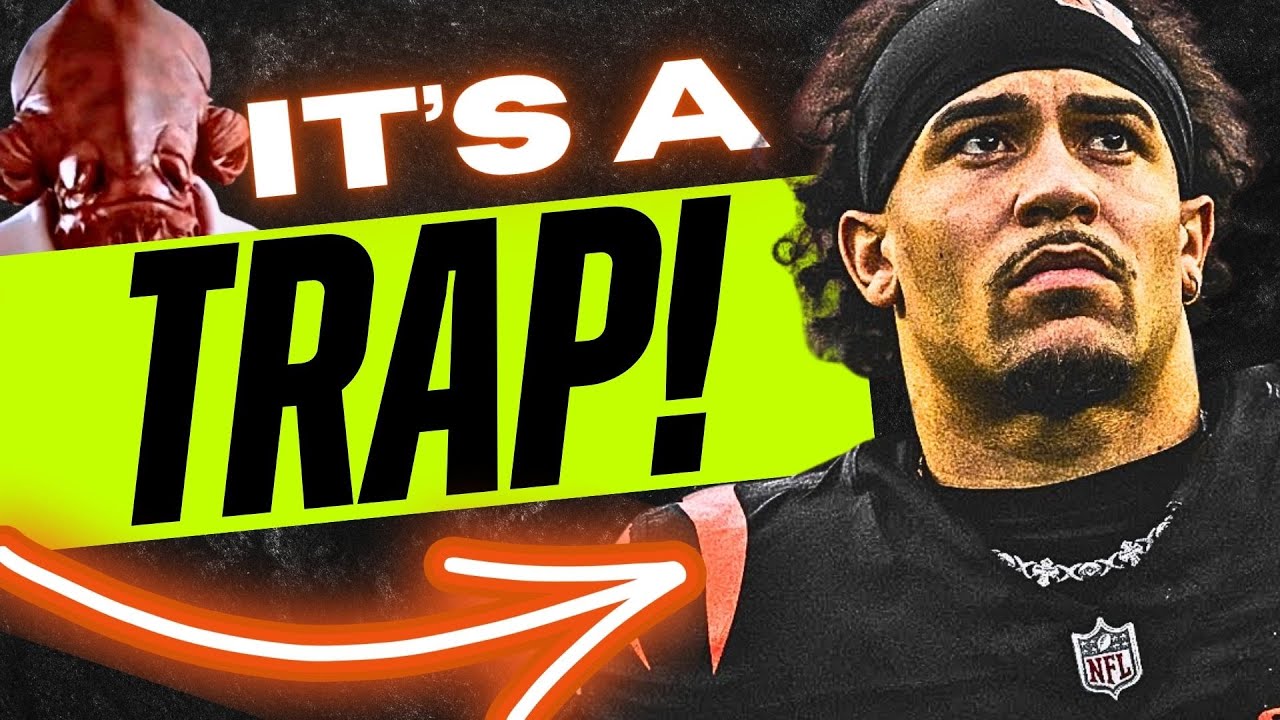 YouTube post by @TheFantasyHeadliners for Underdog Fantasy. Caption reads: IT'S A TRAP! 🚨 3 Running Backs That Could TANK....