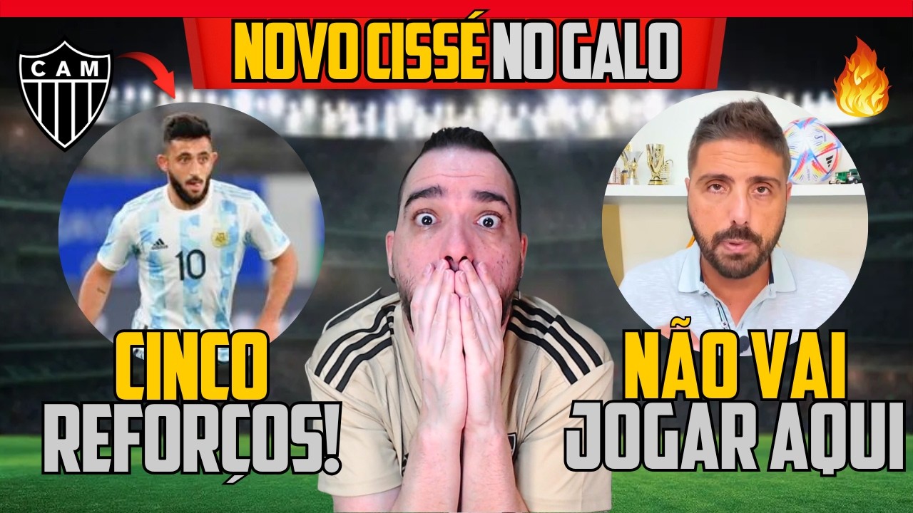 YouTube post by @webradiogalo for GoodMood Boutique. Caption reads: 🚨 FIVE NEW SIGNINGS FOR ATLÉTICO MINEIRO 🔥 NEW....