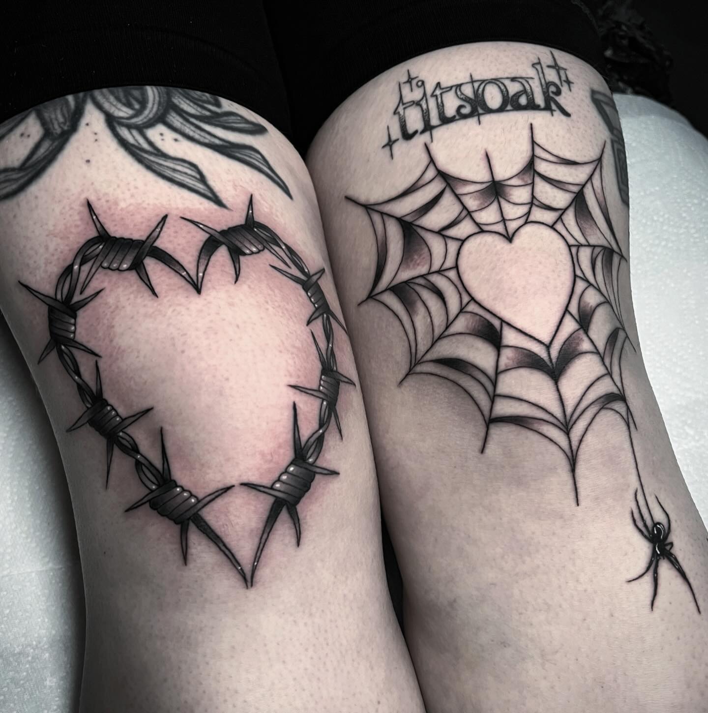 Instagram post by @hayleykeetattoos for Fkirons. Caption reads: Both knees done today for tough as nails Ana!....