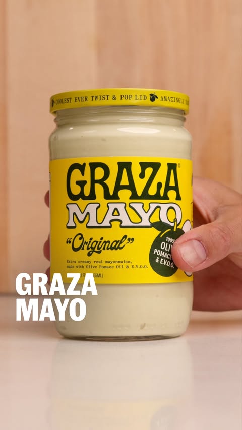 Instagram post by @michaeltchao for Graza. Caption reads: #GrazaPartner Mayo is mostly oil. So the oil you....