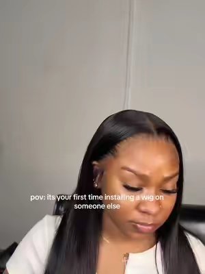 TikTok post by @lundonnn._ for Lemoda Hair. Caption reads: [...] nervous about this😭 wig from @Lemoda Hair....