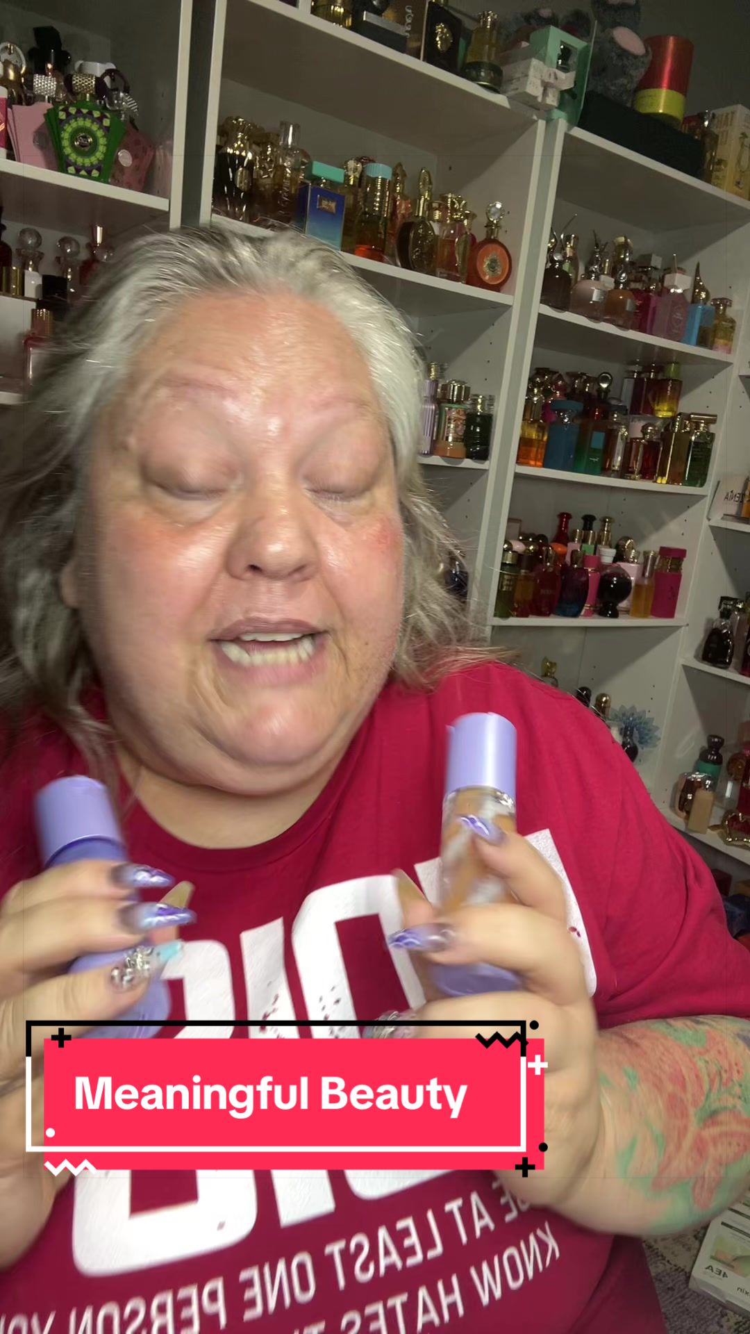 TikTok post by @tawnyroan for Meaningful Beauty. Caption reads: TikTok shop exclusive @Meaningful Beauty....