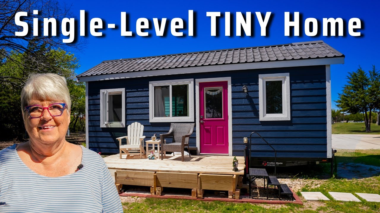 YouTube post by @TinyHouseExpedition for Vimeo. Caption reads: She Manifested her Affordable Tiny House DREAM....