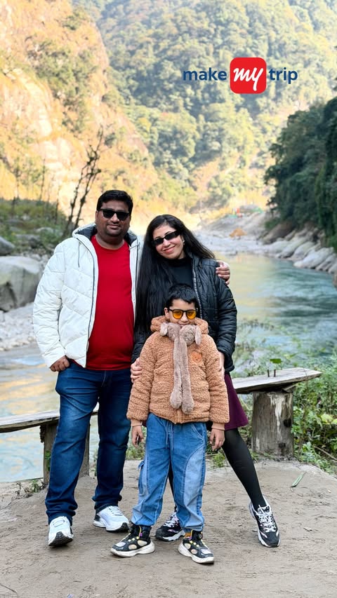 Instagram post by @yuvuwithmumma for MakeMyTrip. Caption reads: [...] start at the destination? With MakeMyTrip....
