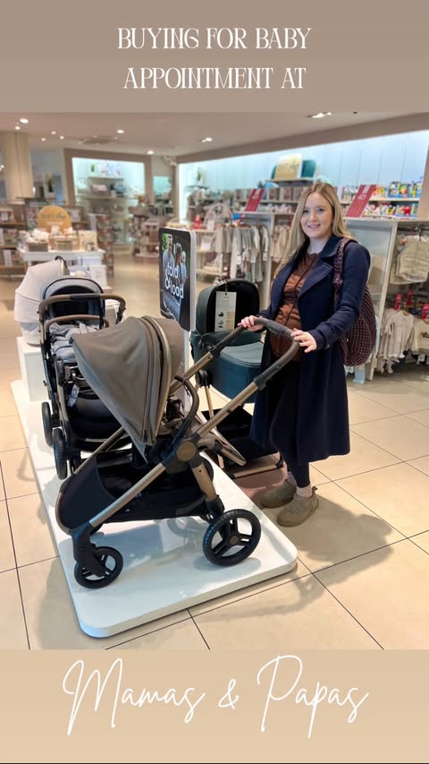 Instagram post by @rachelanna_home for Mamas & Papas. Caption reads: Ad. Come with us to our Buying for Baby....