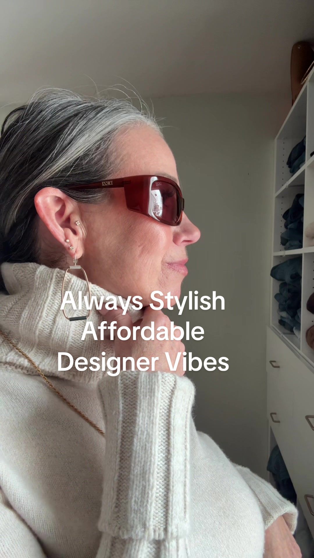 TikTok post by @aestheticaleestyled for DEZI. Caption reads: @DEZI EYEWEAR my go to for sunglasses  Always....