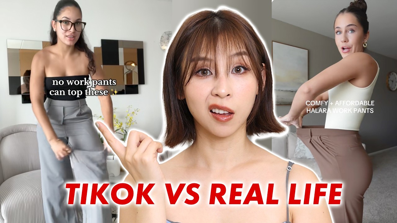 YouTube post by @tina_yong for Coreelle. Caption reads: I Tried Halara's Viral Workwear | Worth the Hype?.