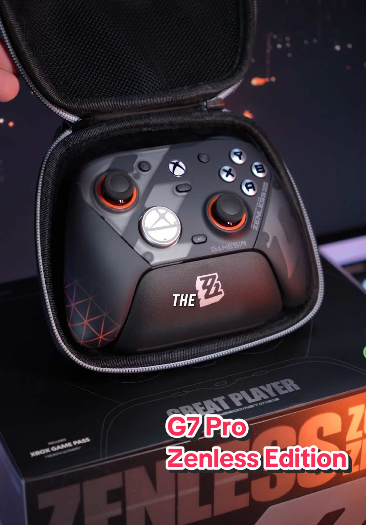 TikTok post by @wavystv for GameSir. Caption reads: [...] G7 Pro Zenless Zone Zero edition from....