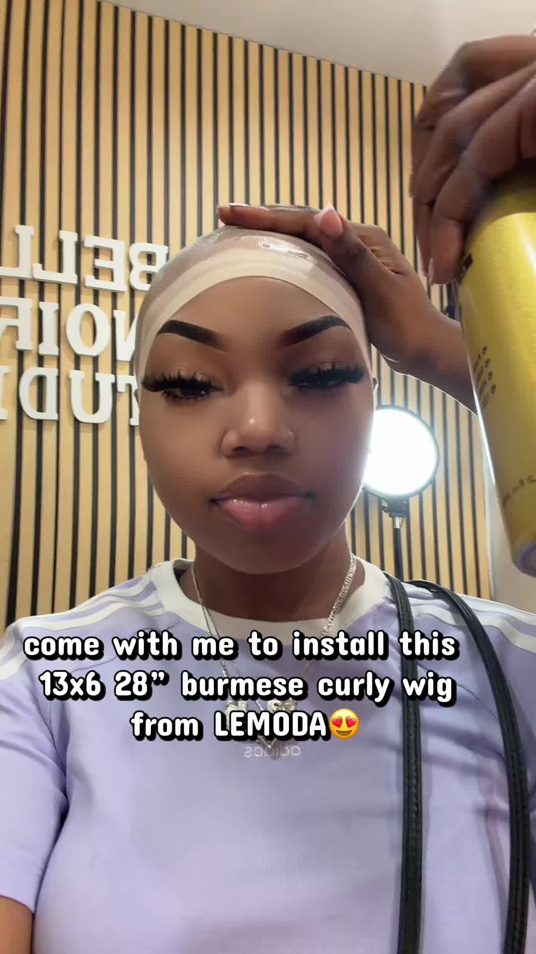 TikTok post by @leah.latrice for Lemoda Hair. Caption reads: [...] wig😍 results at the end i love it....