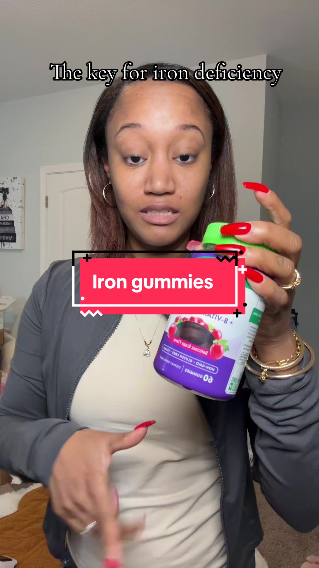 TikTok post by @victoriaalese for Nature's Truth. Caption reads: [...] #anemia #anemic #ironsupplements....