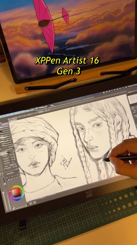 Instagram post by @rwiizo for XPPen Brasil Oficial. Caption reads: Been testing out the XPPen Artist 16 Gen 3 lately....