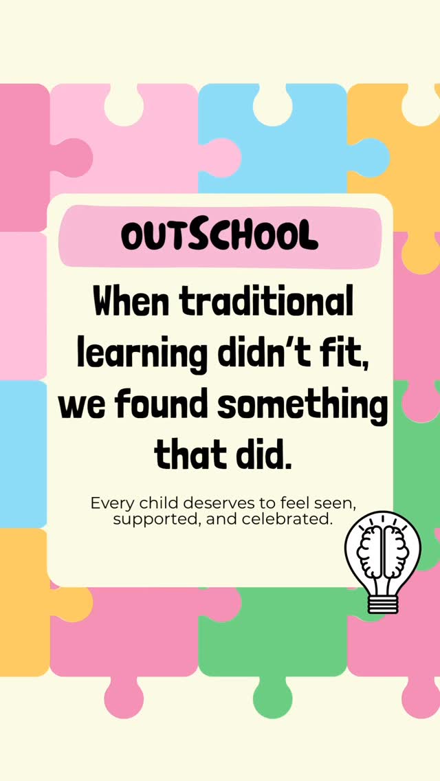 Instagram post by @htxeatswithzoe for Outschool. Caption reads: ✨ When traditional learning didn’t fit, we found....