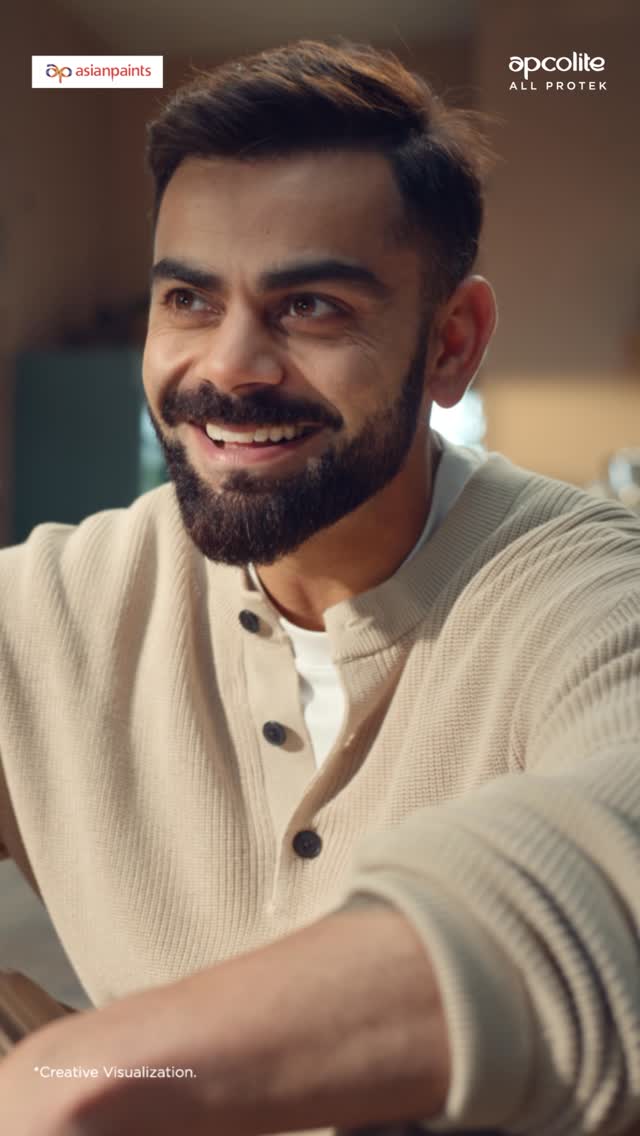 Instagram post by @virat.kohli for Asian Paints. Caption reads: Walls that can handle anything? That’s my kind of....