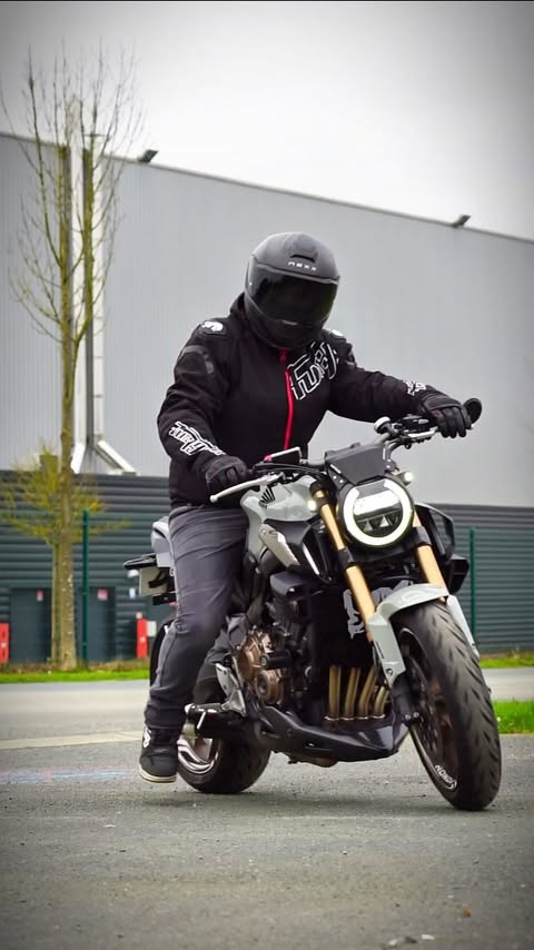 Instagram post by @grey.biker for Furygan. Caption reads: [...] 🤝🏻 @nexxhelmets @furyganofficiel....