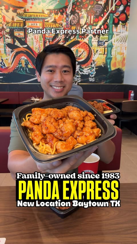 Instagram post by @thehoustonfoodie for Panda Express. Caption reads: #PandaExpressPartner @officialpandaexpress just....