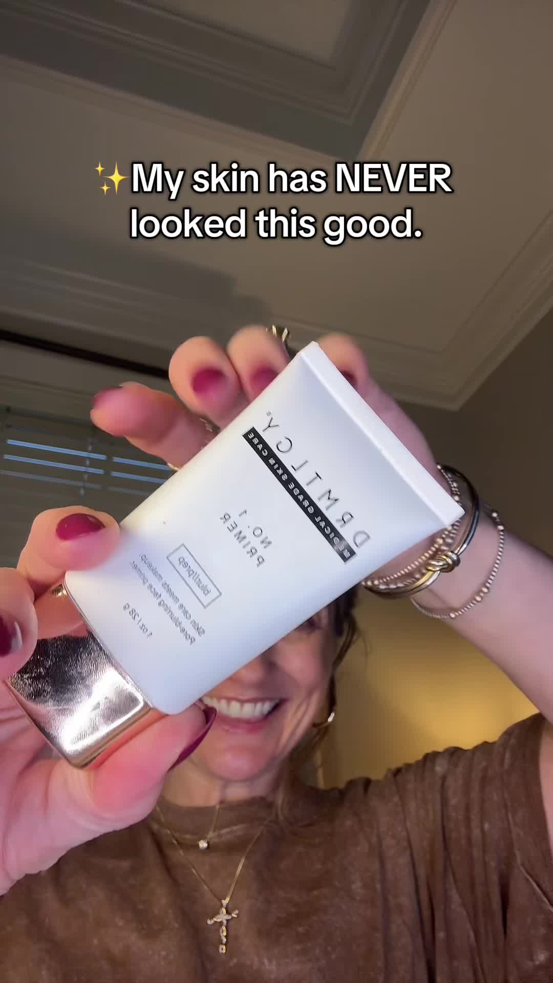 TikTok post by @amfoster01 for DRMTLGY. Caption reads: [...] — this primer is truly magical. ✨ The....