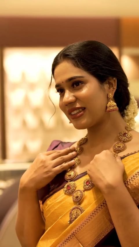 Instagram post by @athira_madhav for Malabar Gold and Diamonds. Caption reads: [...] ✨
The Artistry Jewellery Show....