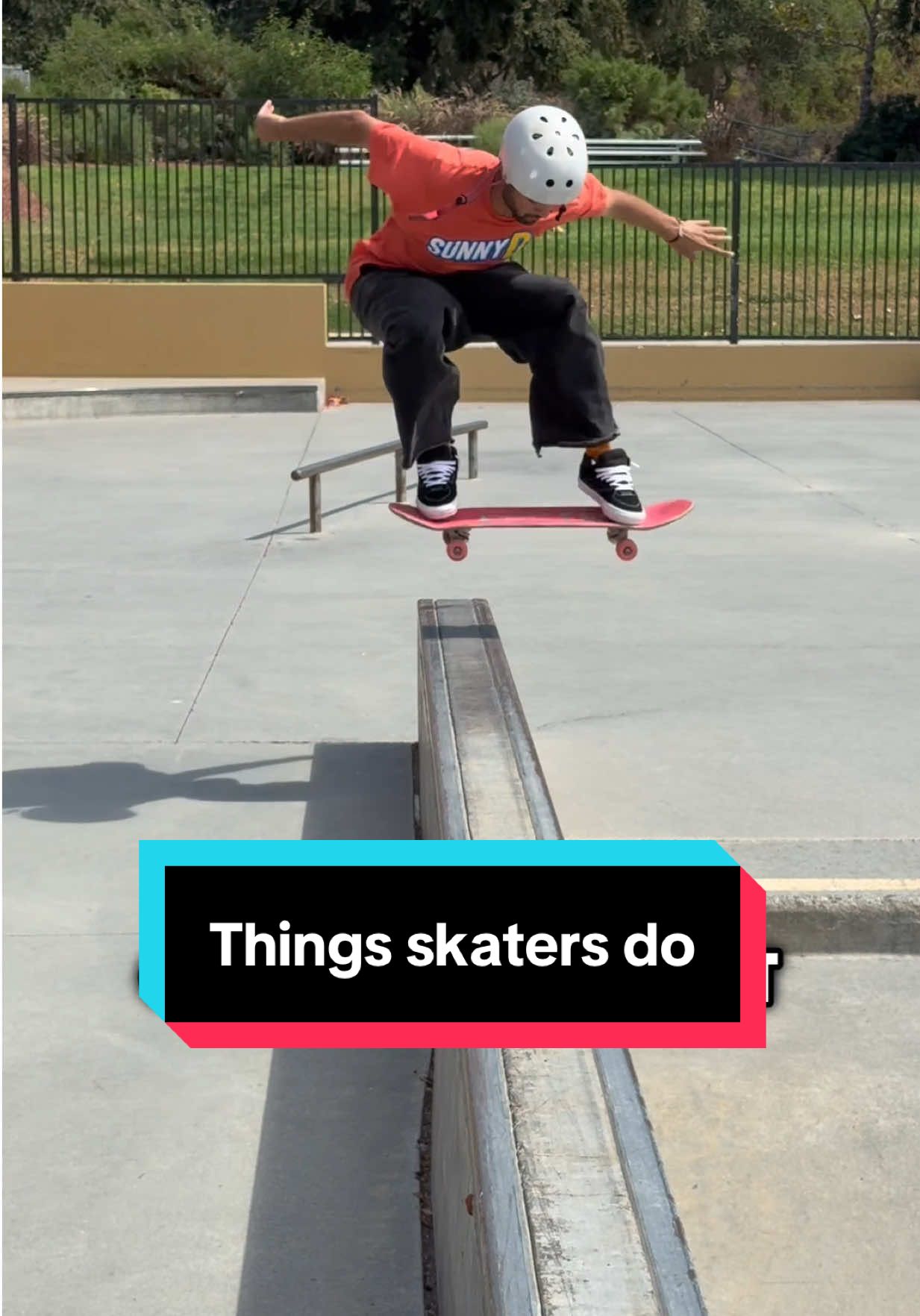 TikTok post by @johnnyringer for SUNNYD. Caption reads: This is why skaters always staying on their board....