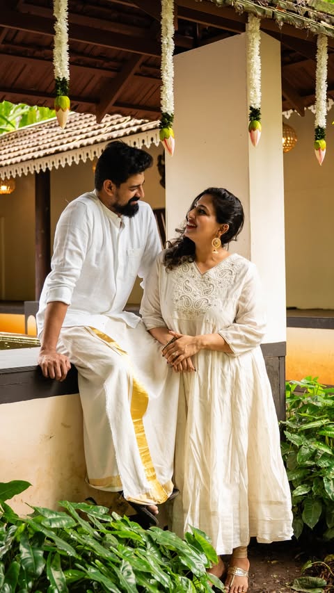 Instagram post by @elizabeth_vivinanchery for Reliance Trends. Caption reads: Onam is here, and the festive feels are everywhere....