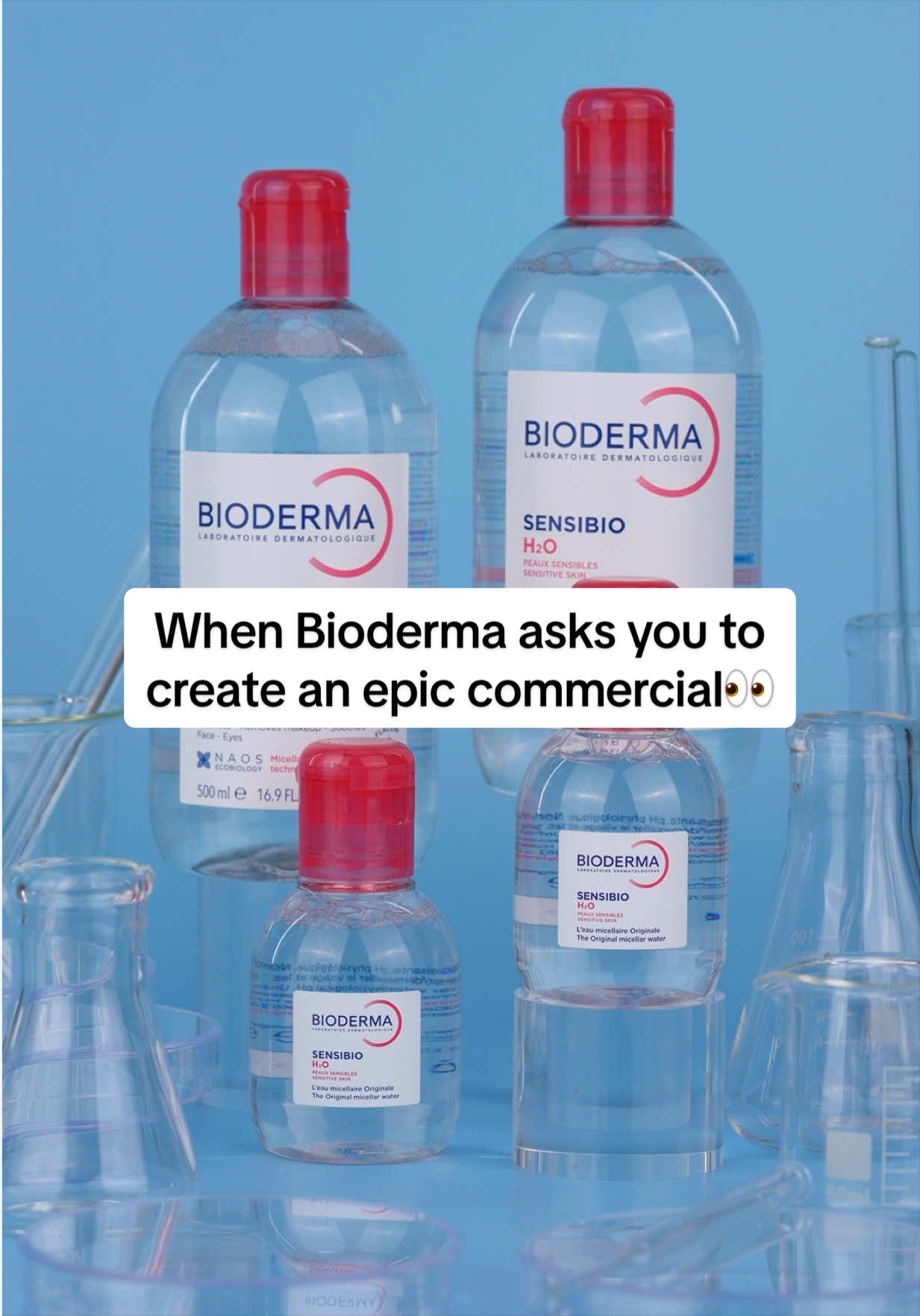 TikTok post by @rudik_d for BIODERMA USA. Caption reads: [...] the scenes to the final result. @BIODERMA....