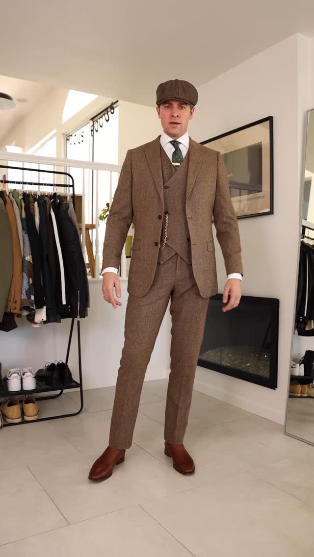 Instagram post by @parkeryorksmith for Suitshop. Caption reads: Made-to-order suits from @suitshopofficial - more....