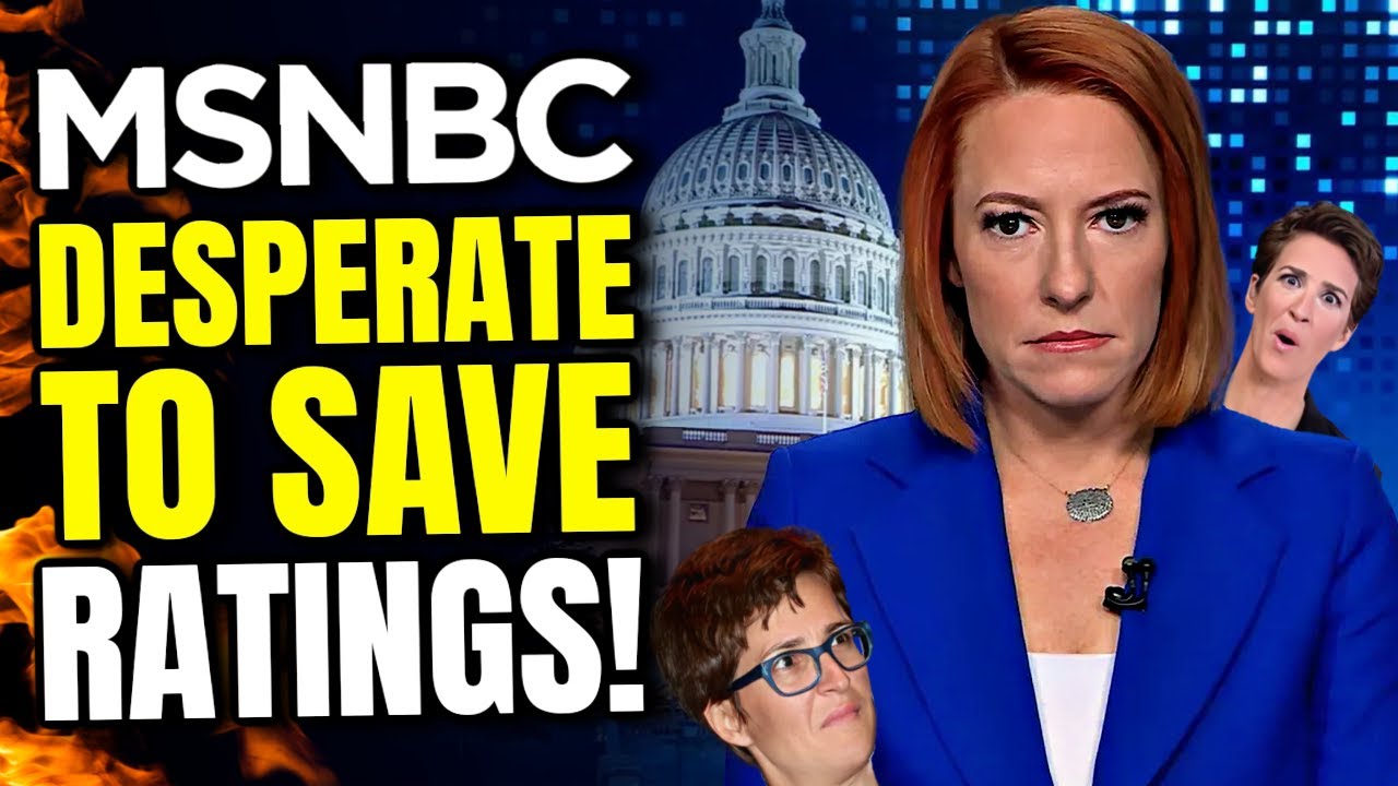 YouTube post by @WDW_Pro for Adweek. Caption reads: MSNBC Desperate to SAVE Jen Psaki as Ratings CRASH....