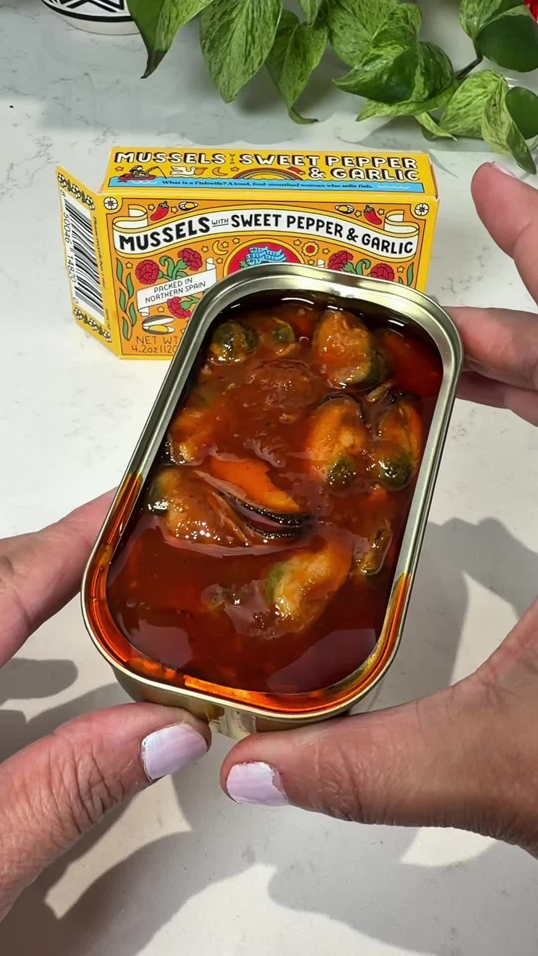 TikTok post by @mirayumyum for Fishwife. Caption reads: [...] for a delicious high protein snack.....