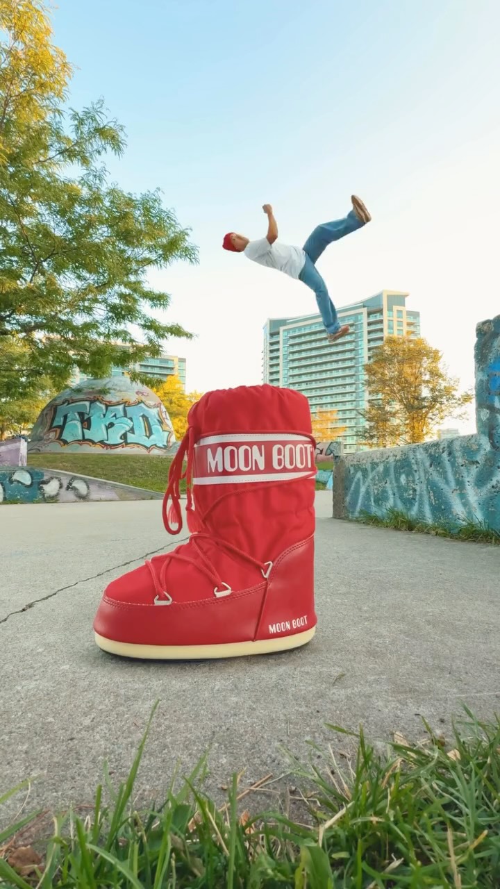 Instagram post by @ed.it.son for Moon Boot. Caption reads: From snow to street: Moon Boot’s got us covered.....