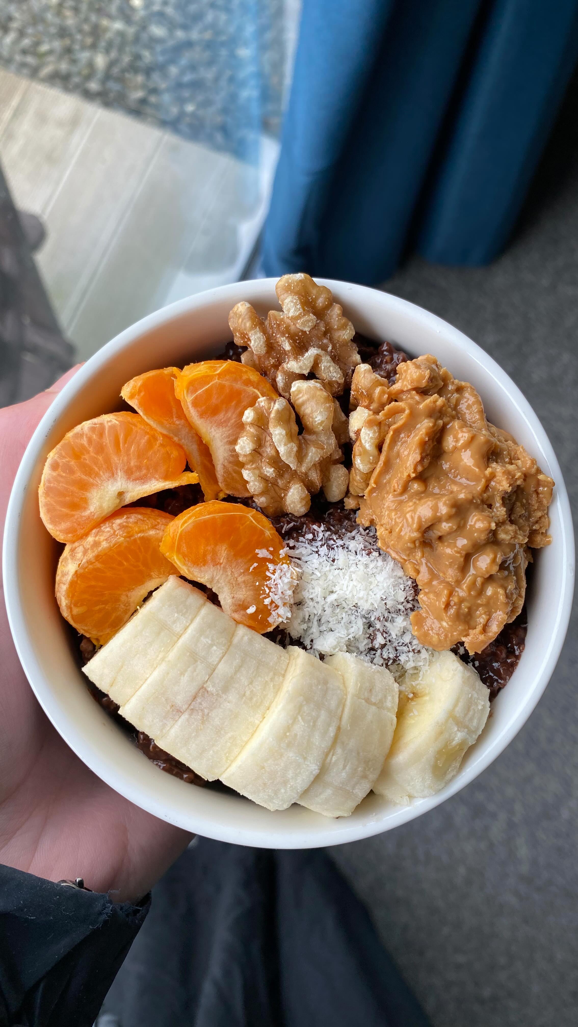 Instagram post by @a13eatswithmjx for Protein World. Caption reads: This bowl included a lil bit of everything this....