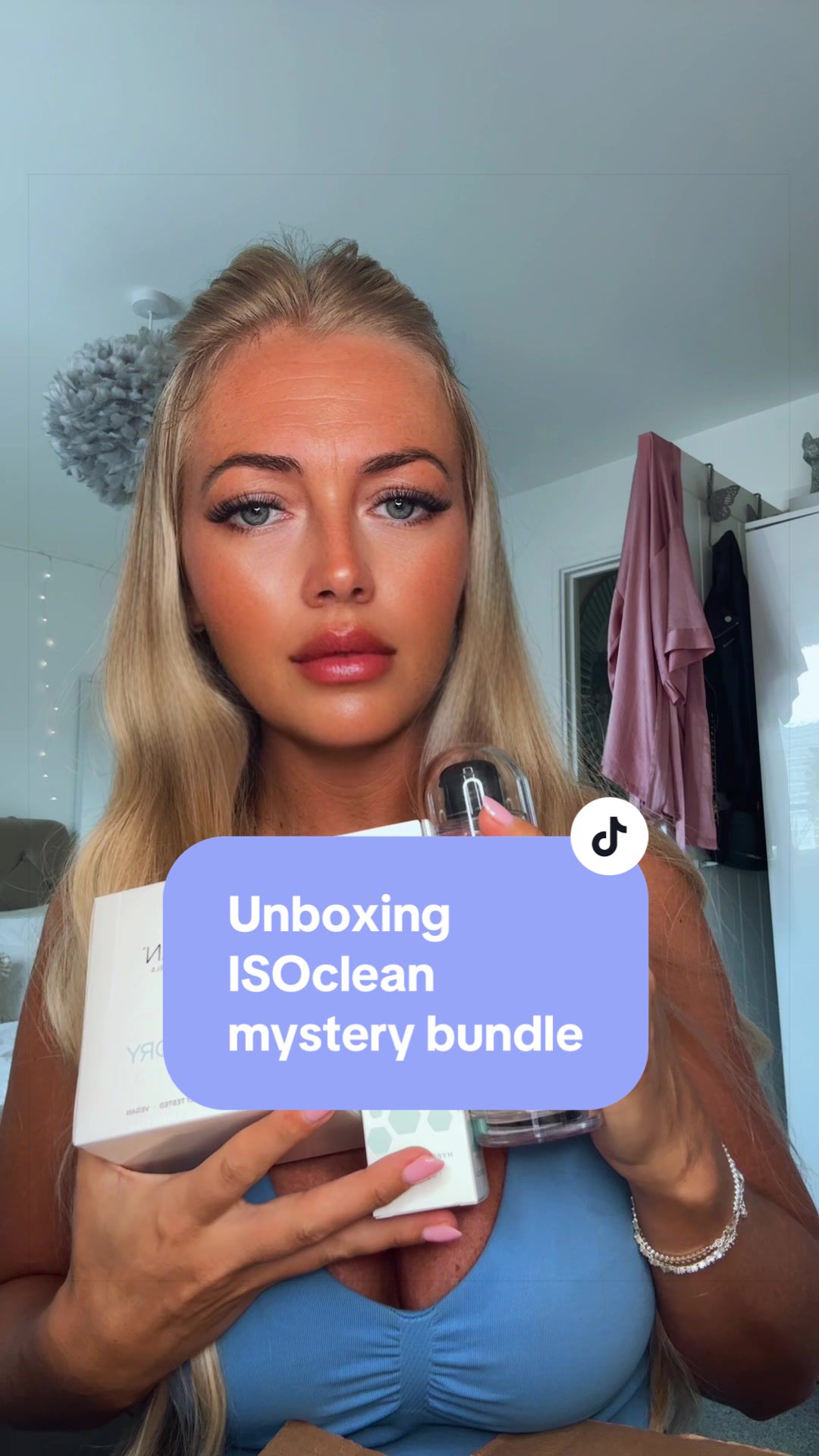 TikTok post by @ozdollxo for ISOCLEAN. Caption reads: @ISOCLEAN mystery bundle 💫 #fyp [...].
