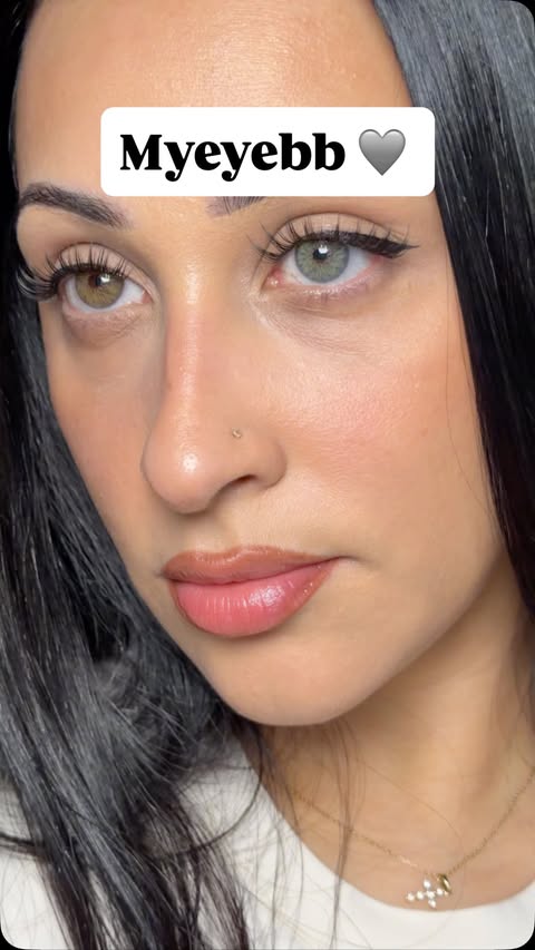 Instagram post by @_luthmila_ for Myeyebb. Caption reads: [...] eye color is your favorite? 🤎 or 🩶💚....
